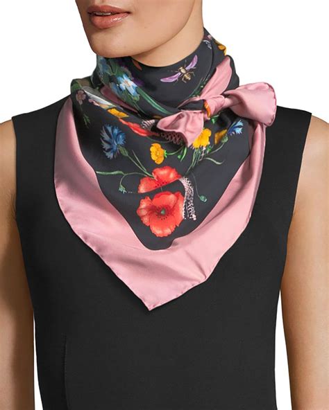 floral print silk scarf